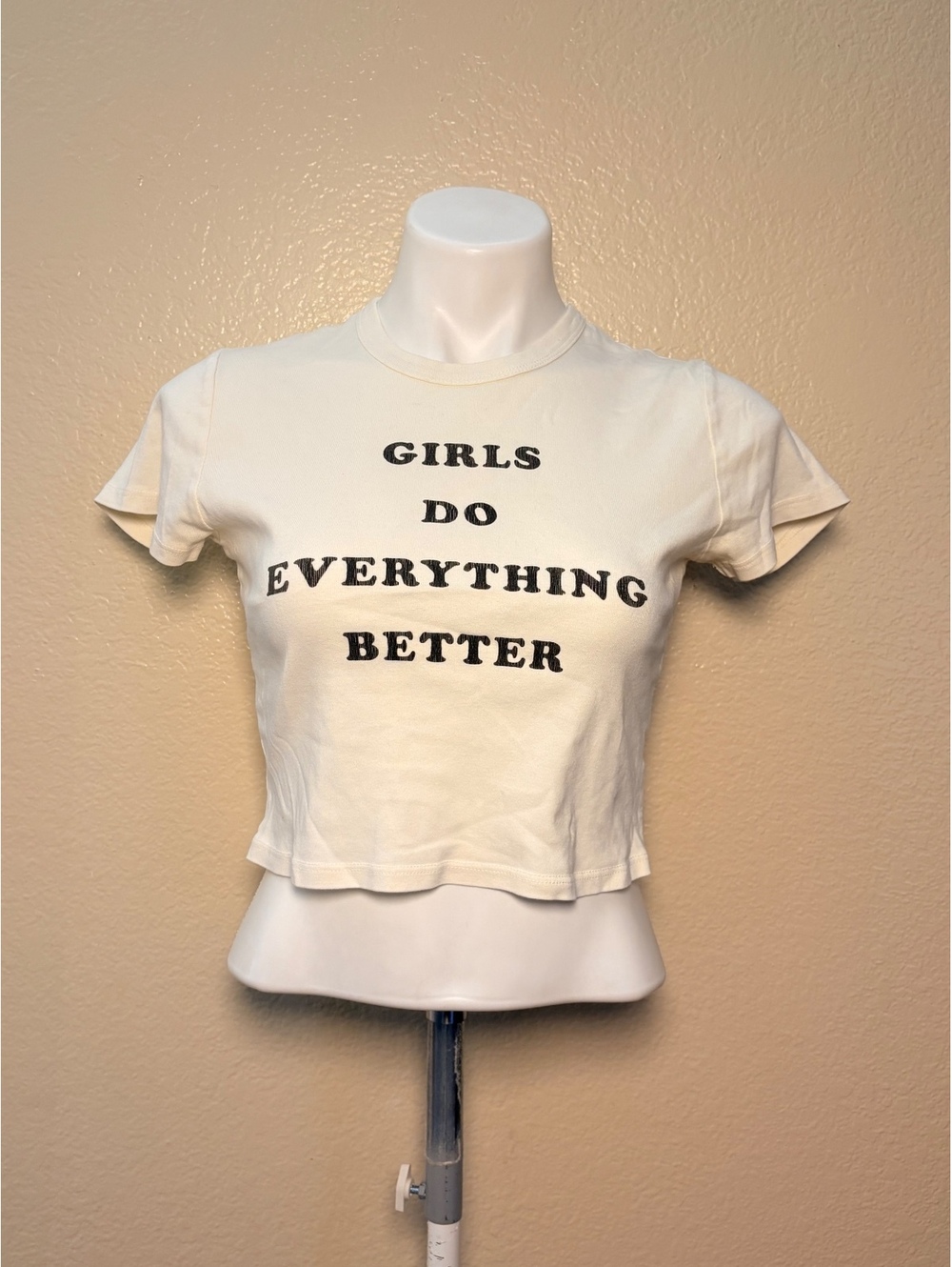 Y2K Future State Girls Do Everything Better White Crop Baby tee T-Shirt #11